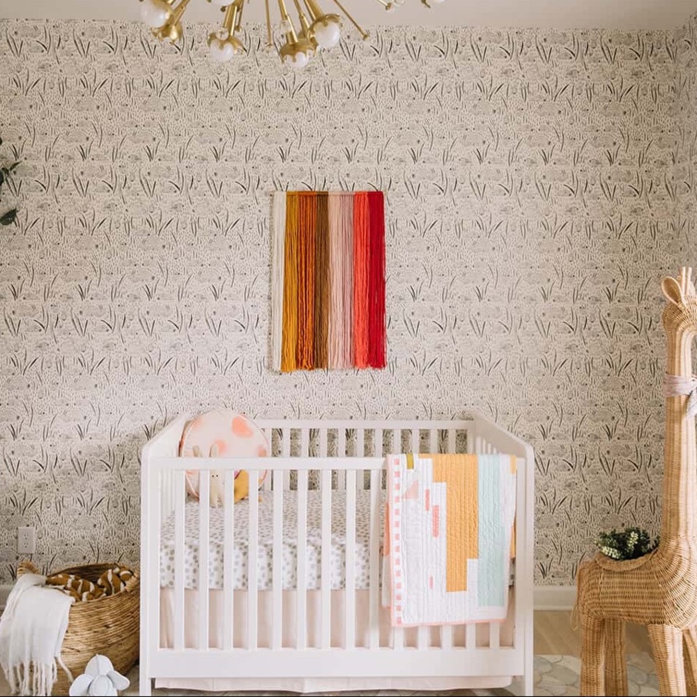 Pink crib skirt by Crate and Kids